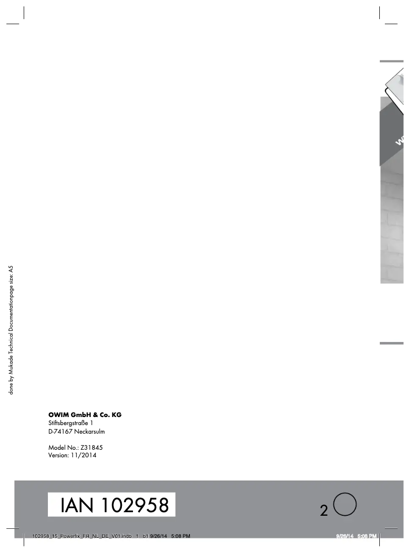 Imagen de la primera página del manual del dispositivo Z31331