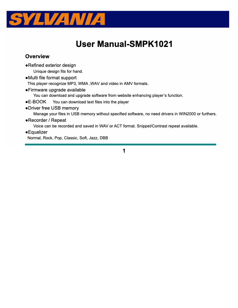 Imagen de la primera página del manual del dispositivo SMPK1021