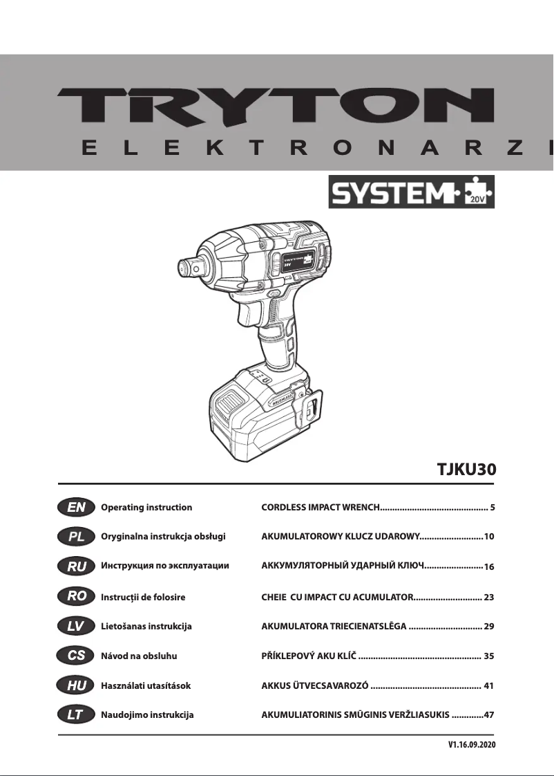 Imagen de la primera página del manual del dispositivo TJKU30