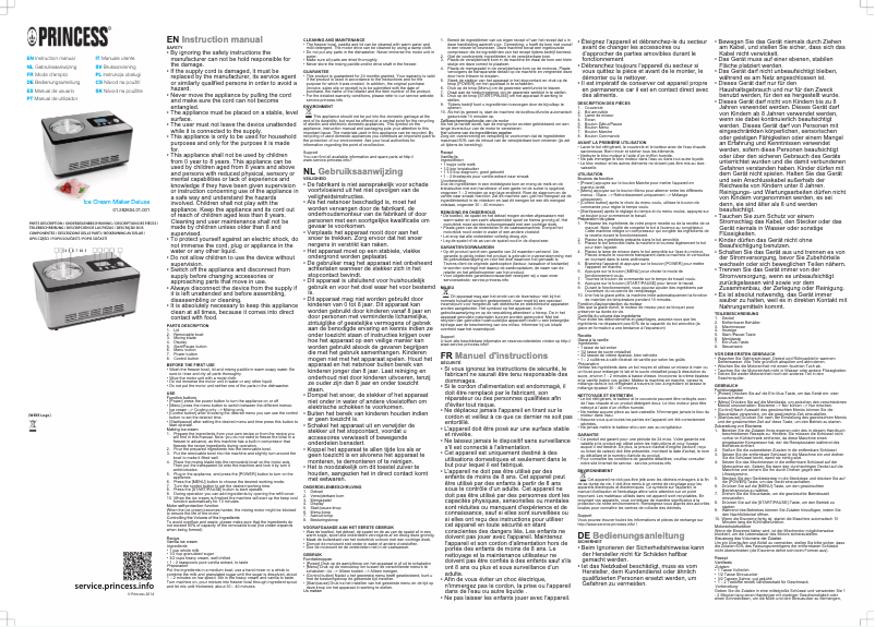 Imagen de la primera página del manual del dispositivo Ice Cream Maker Deluxe 282604