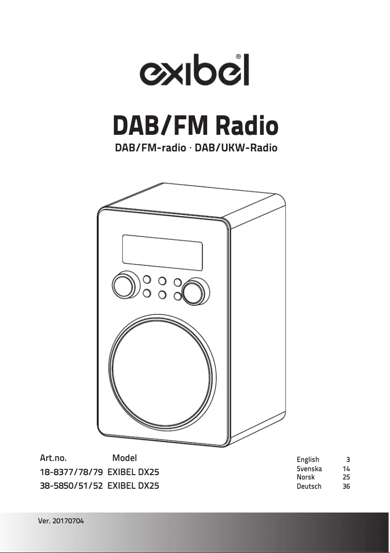 Imagen de la primera página del manual del dispositivo DX25