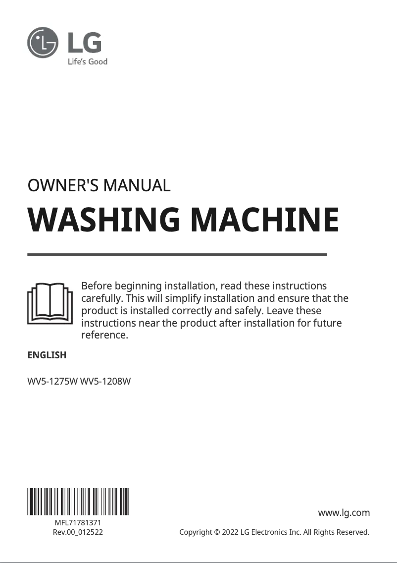 Imagen de la primera página del manual del dispositivo WV5-1208W