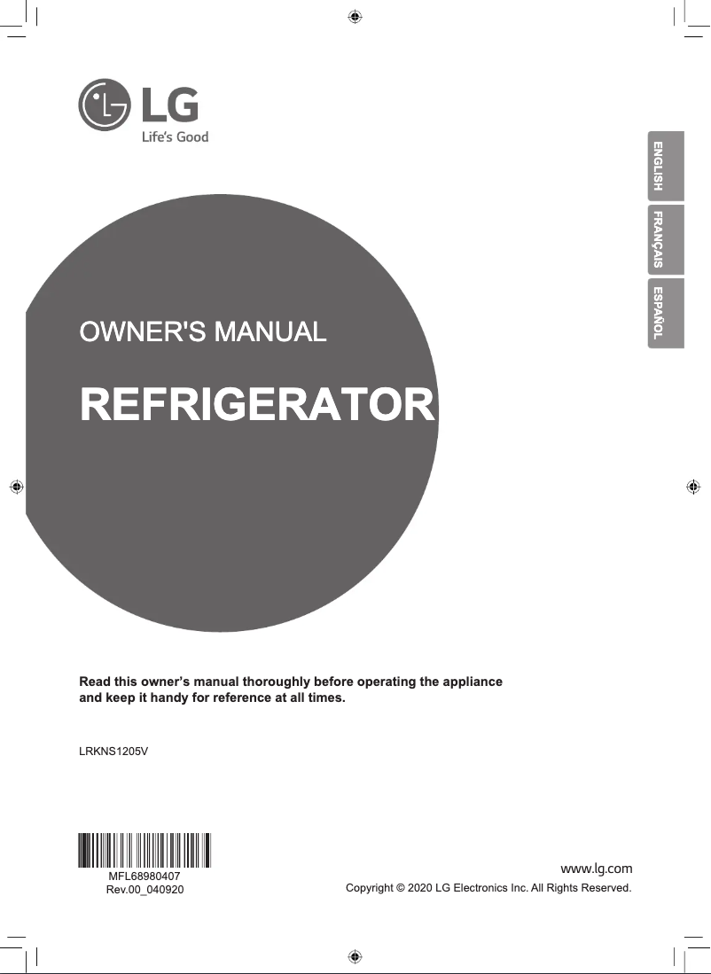 Imagen de la primera página del manual del dispositivo LRKNS1205V