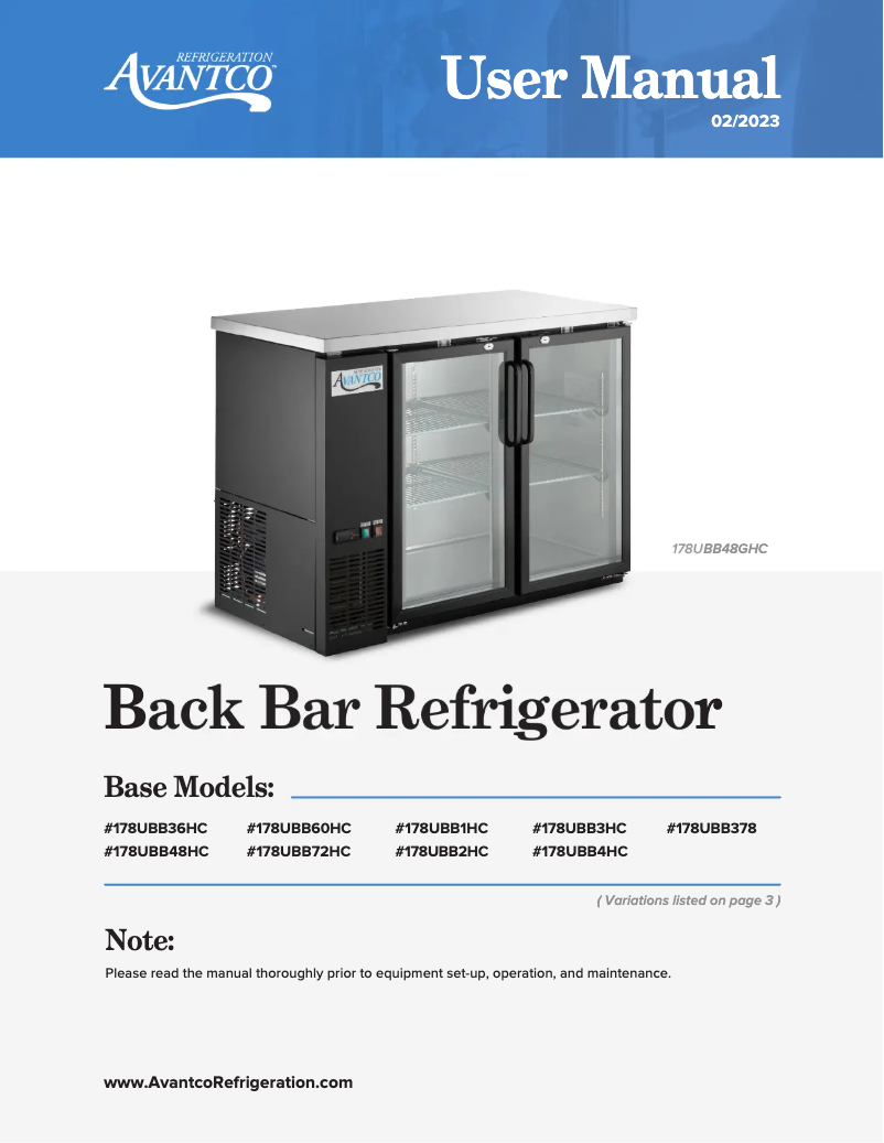 Imagen de la primera página del manual del dispositivo UBB-72S-HC