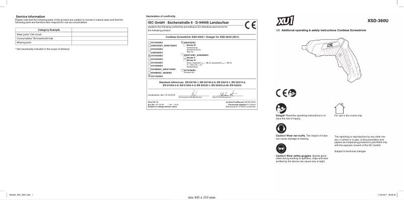 Página nº 1 - Manual de usuario XU1 XSD-360U