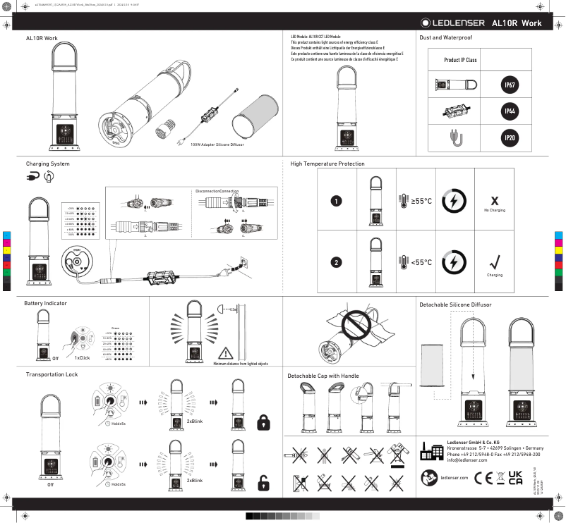 Imagen de la primera página del manual del dispositivo AL10R Work