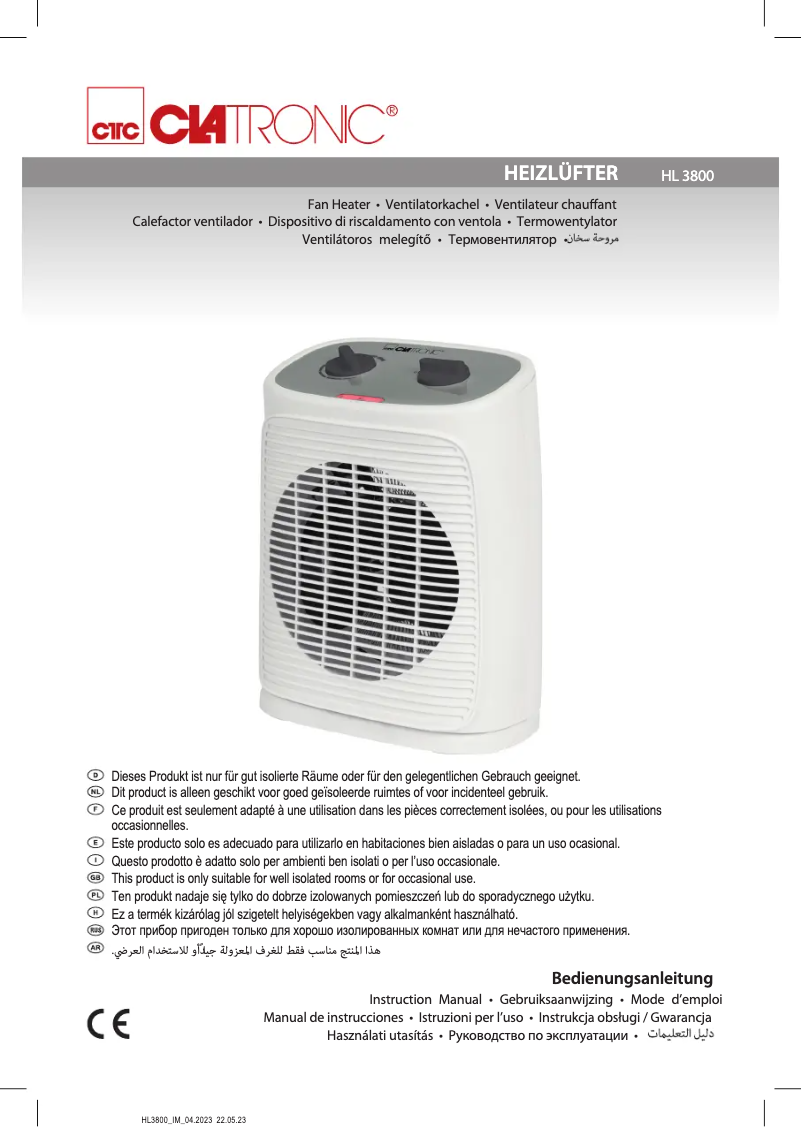 Página nº 1 - Manual de usuario Clatronic HL 3800