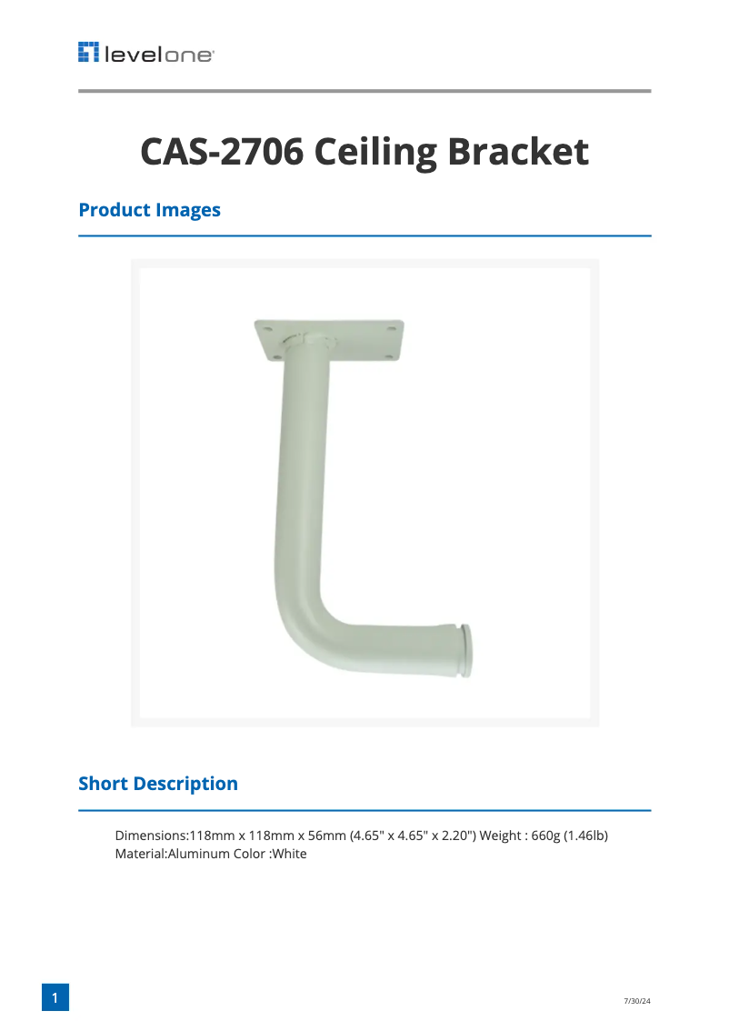 Imagen de la primera página del manual del dispositivo CAS-2706