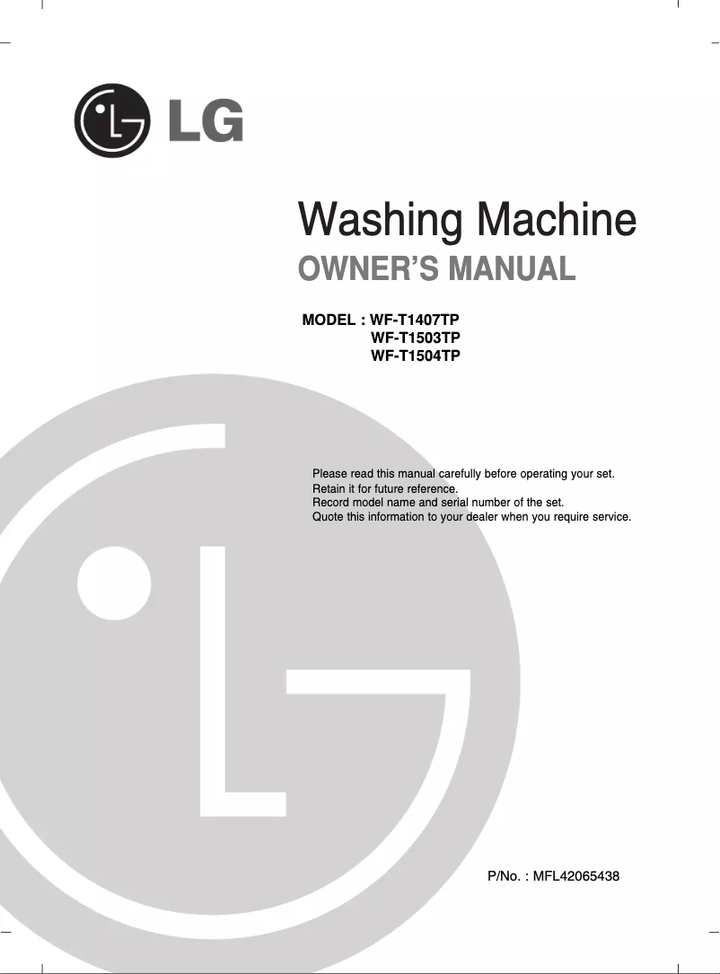 Página nº 1 - Manual de usuario LG WF-T1407TP