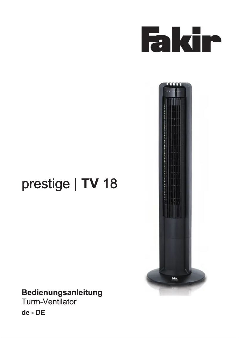 Página 1 del manual Manual de usuario Fakir Prestige TV 18