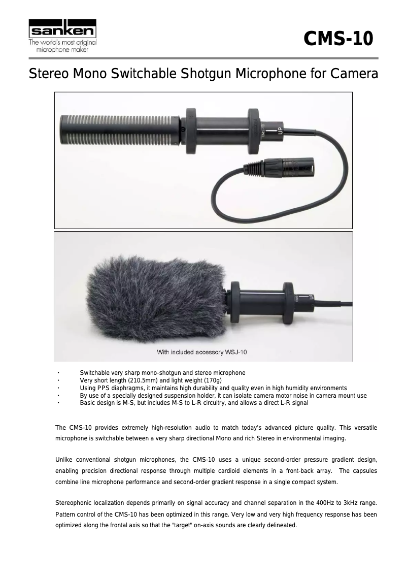 Página 1 del manual Manual de usuario Sanken CMS-10