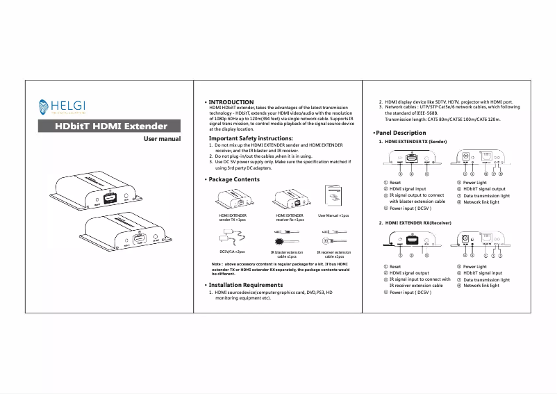 Imagen de la primera página del manual del dispositivo HLG0383