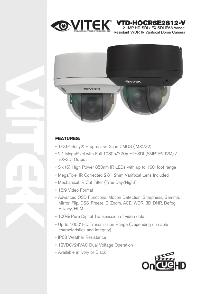 Página nº 1 - Manual de usuario Vitek VTD-HOCR6E2812V