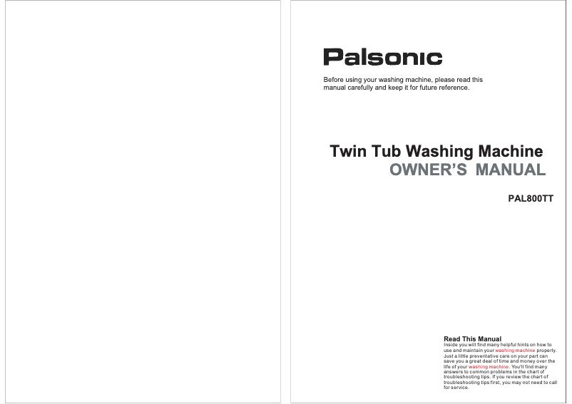 Página nº 1 - Manual de usuario Palsonic PAL800TT