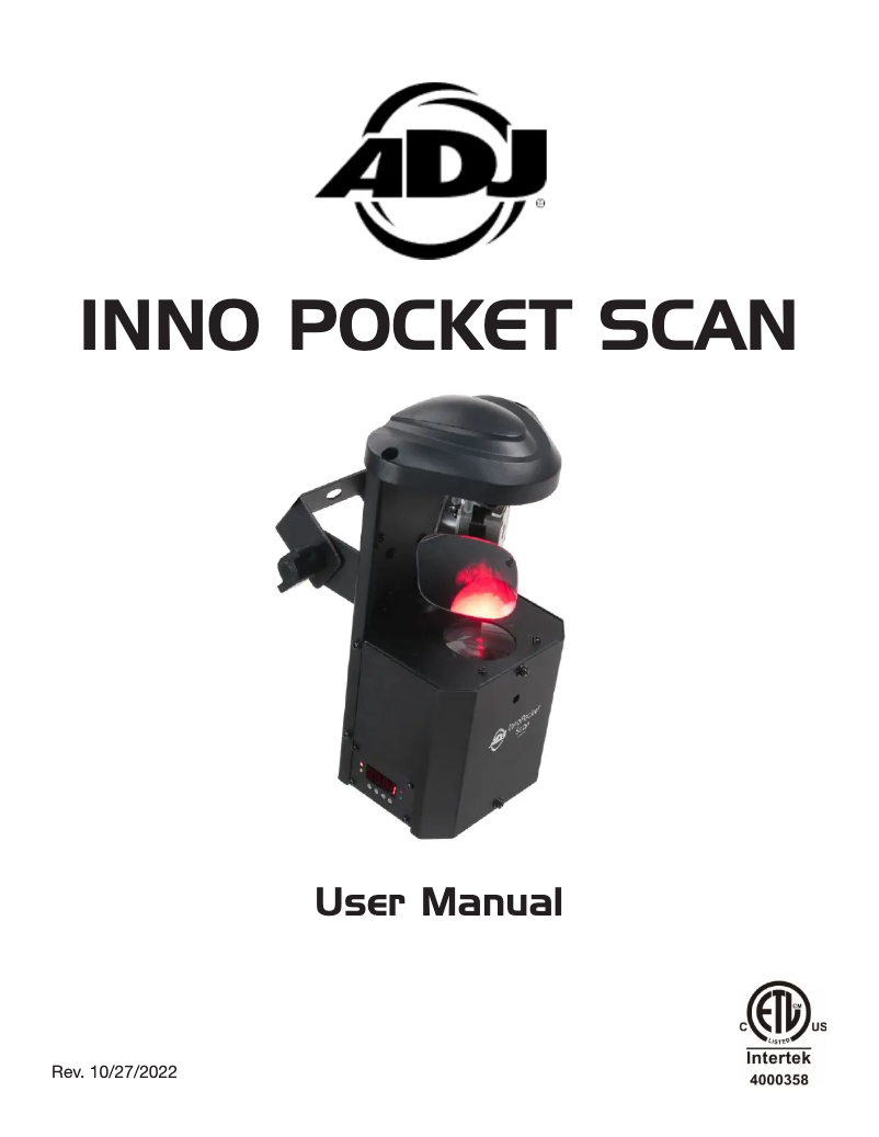 Imagen de la primera página del manual del dispositivo Inno Pocket Scan