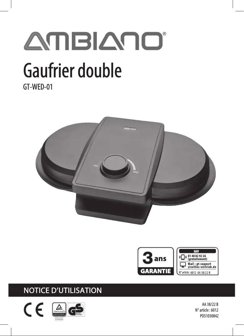 Página 1 del manual Manual de usuario Ambiano GT-WED-01