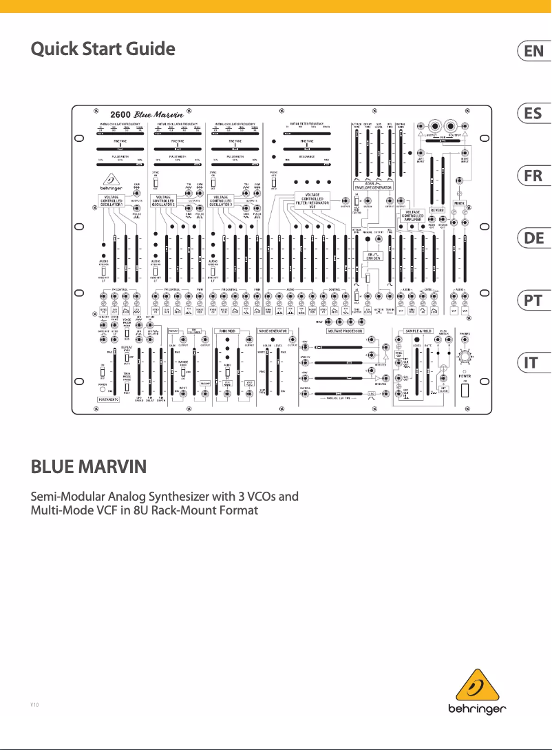 Página 1 del manual Manual de usuario Behringer 2500 Blue Marvin