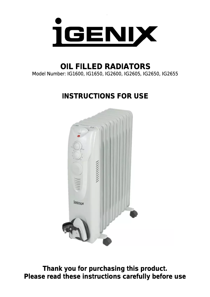 Imagen de la primera página del manual del dispositivo IG1650