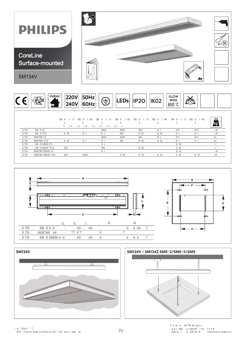 Imagen de la primera página del manual del dispositivo SM134V