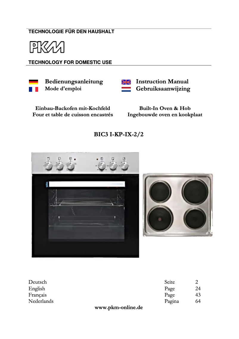 Página 1 del manual Manual de usuario PKM BIC3 I-KP-IX-2/2