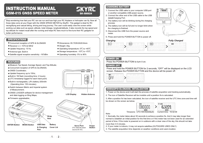 Página nº 1 - Manual de usuario SkyRC GSM-015