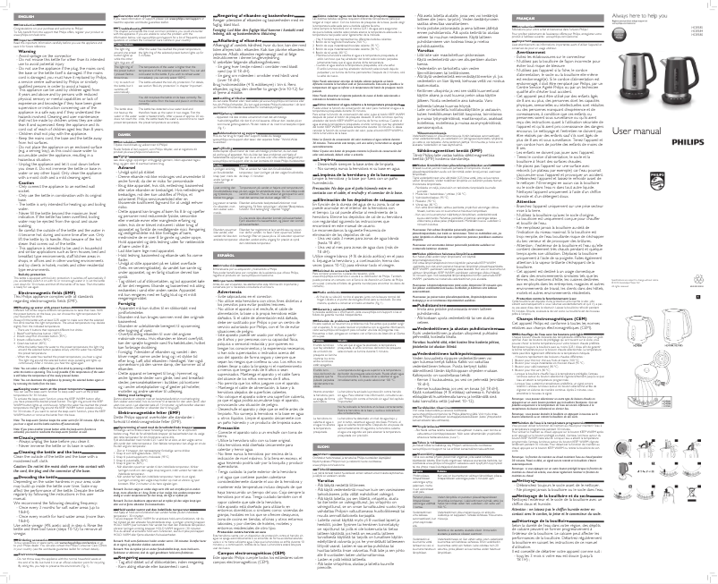 Imagen de la primera página del manual del dispositivo Avance Collection HD9385