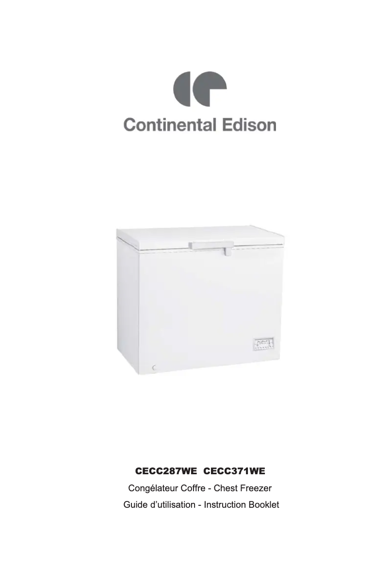 Página 1 del manual Manual de usuario Continental Edison CECC371WE