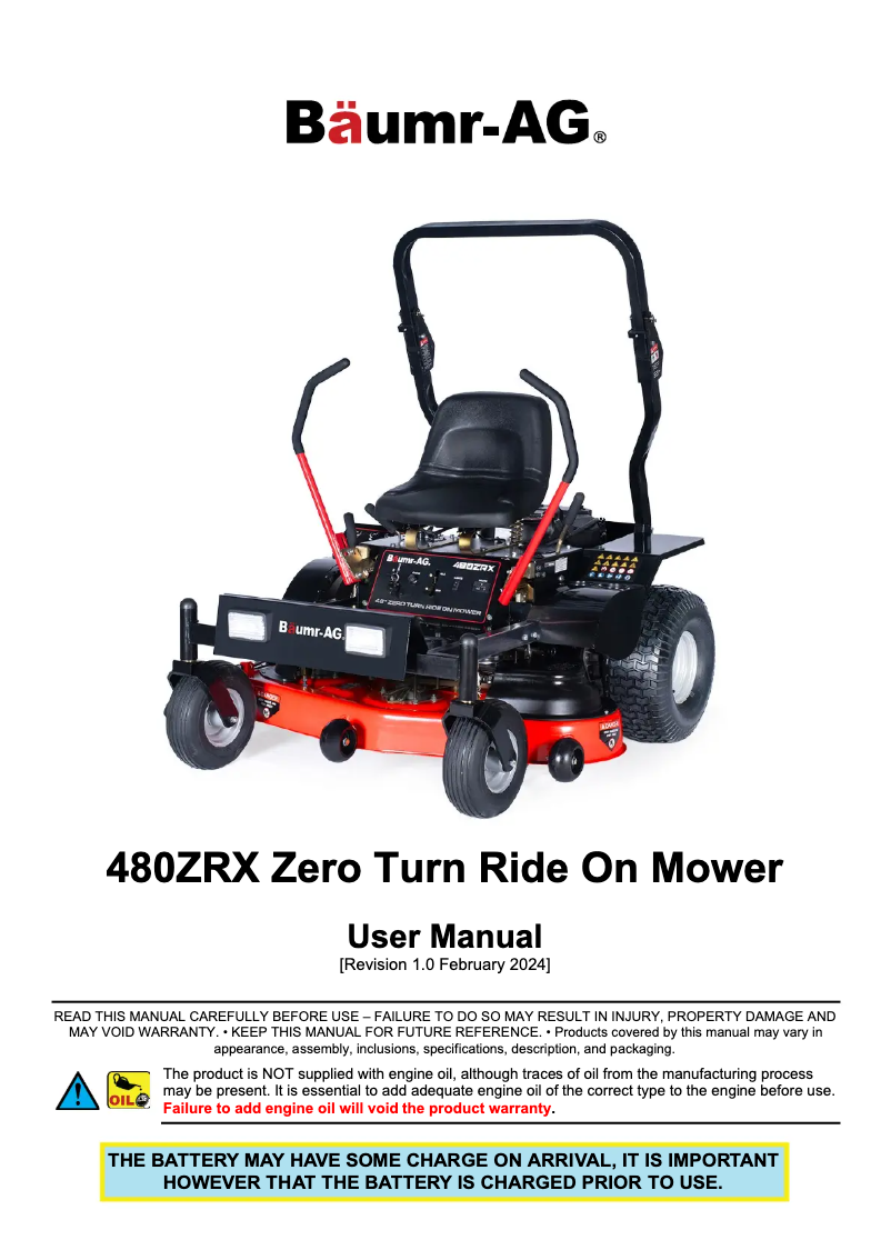 Página nº 1 - Manual de usuario Baumr-AG 480ZRX