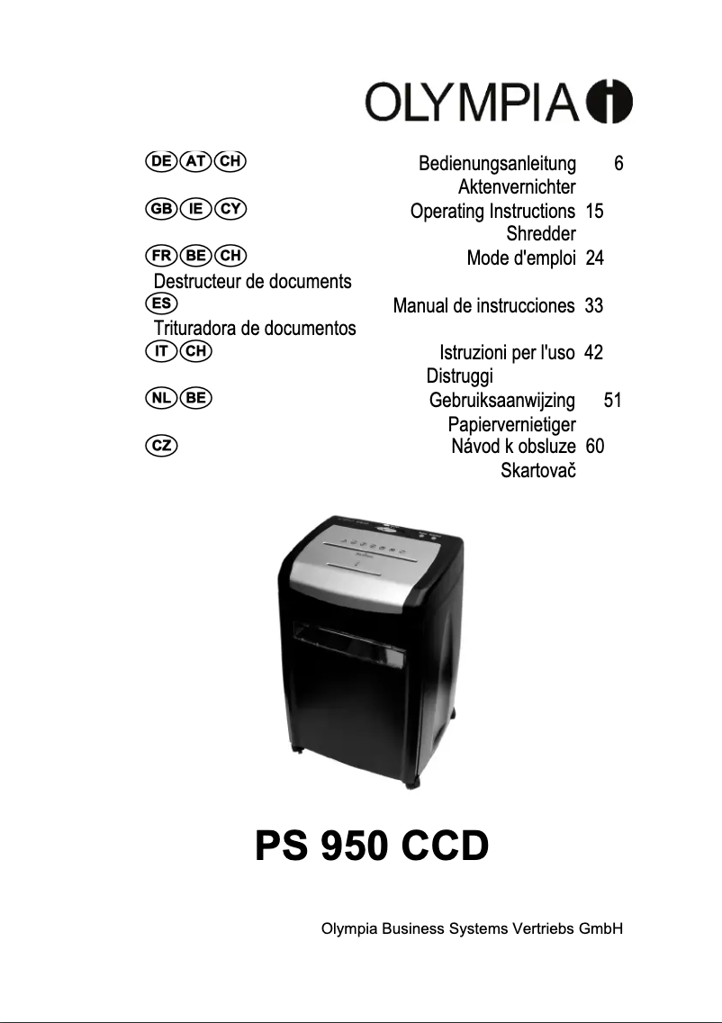 Imagen de la primera página del manual del dispositivo PS 950 CCD