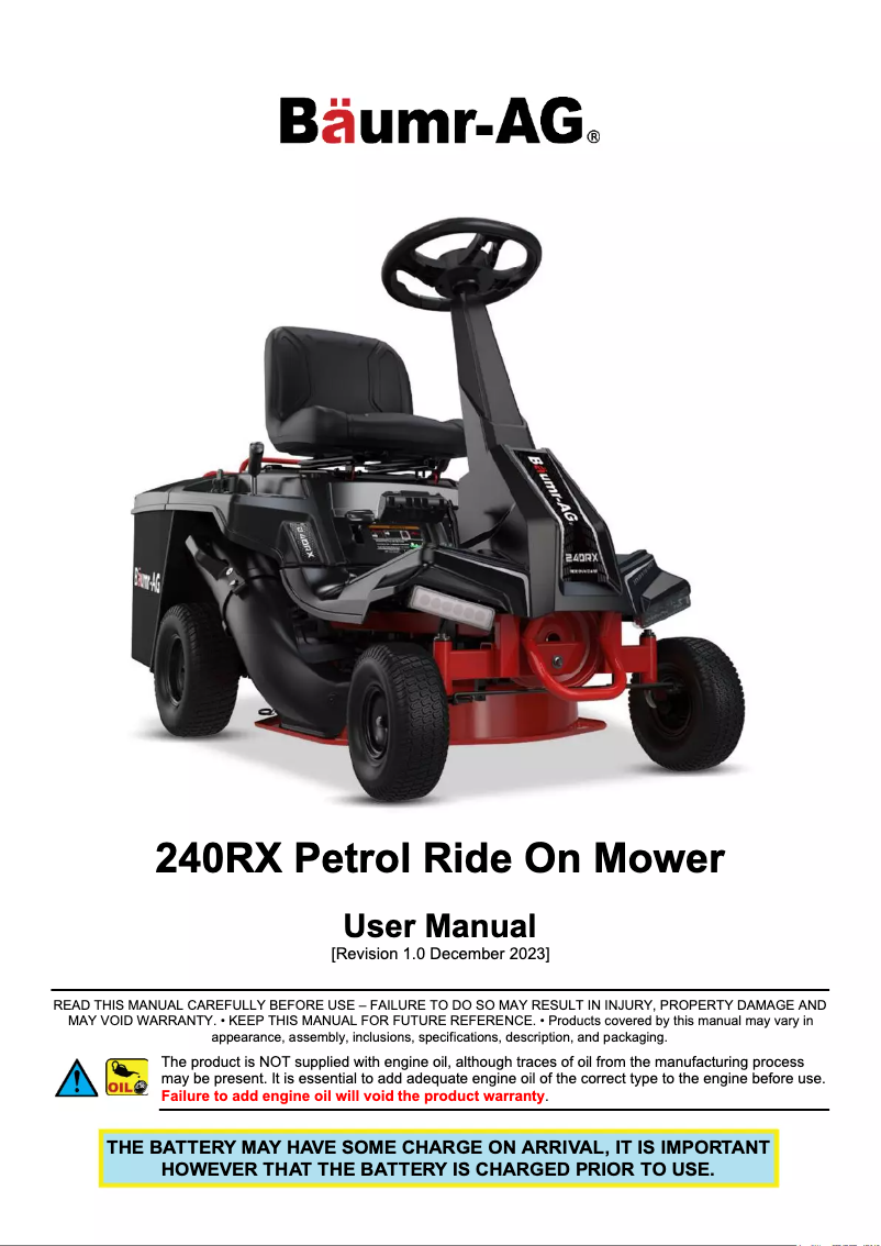 Página nº 1 - Manual de usuario Baumr-AG 240RX