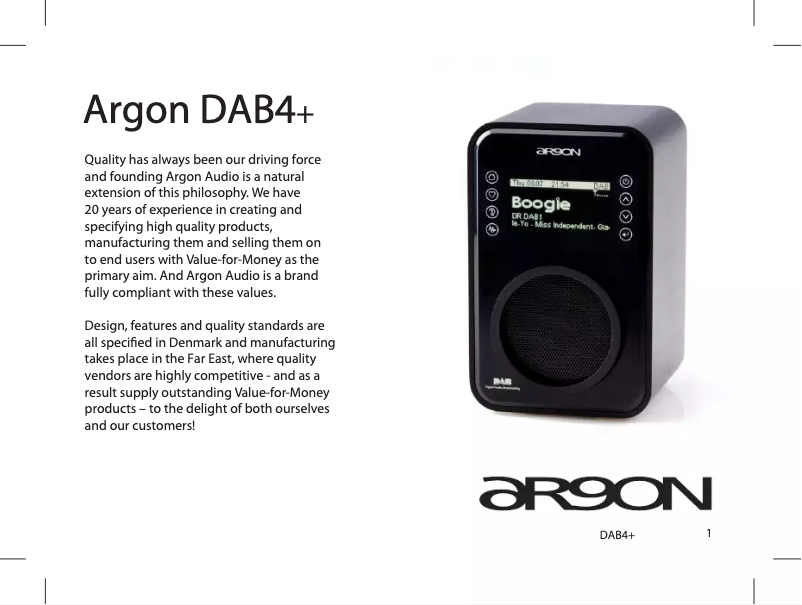 Página nº 1 - Manual de usuario Argon DAB4+