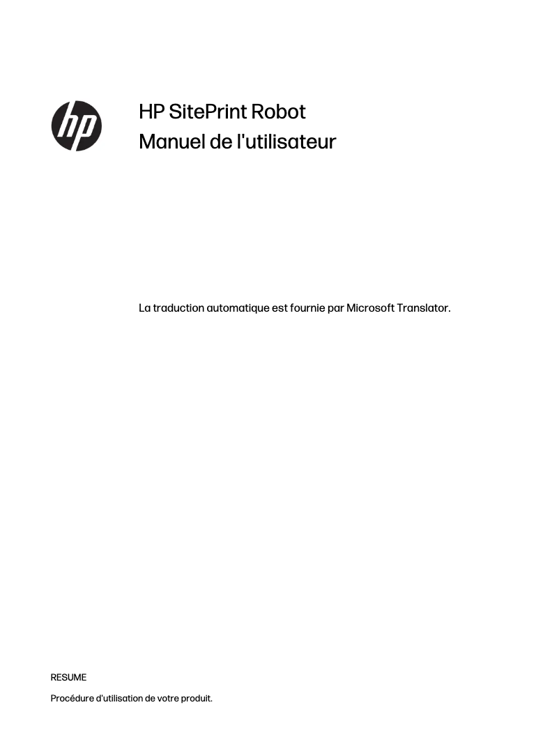 Página 1 del manual Manual de usuario HP SitePrint Robot