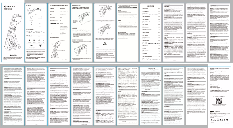 Página nº 1 - Manual de usuario Olight Sigurd