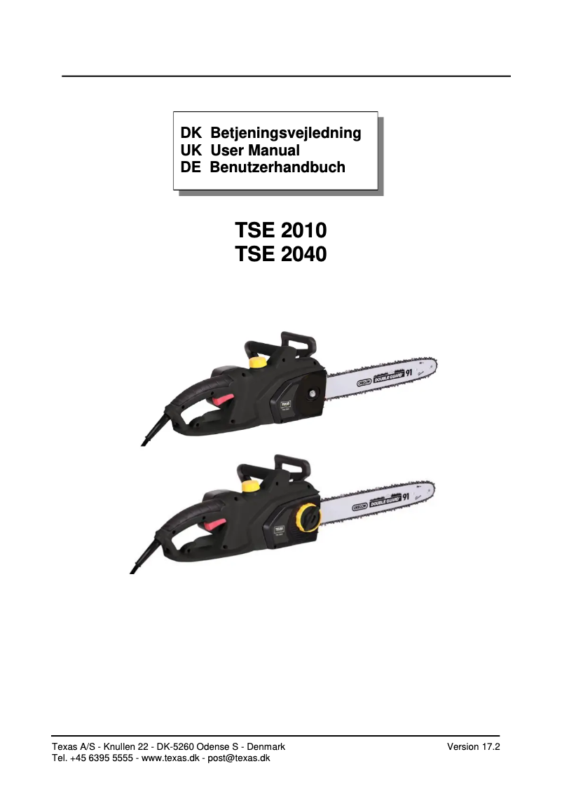Imagen de la primera página del manual del dispositivo TSE2010