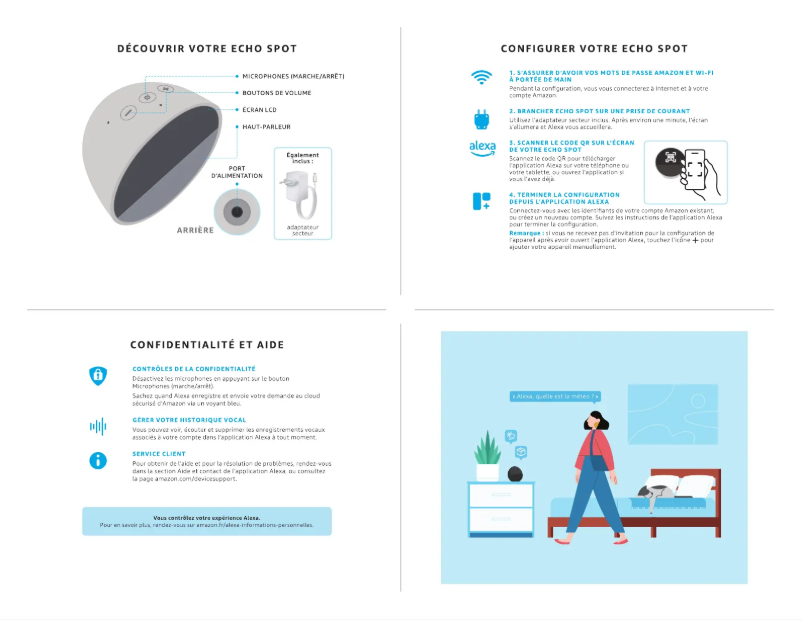 Imagen de la primera página del manual del dispositivo Echo Spot (2024)