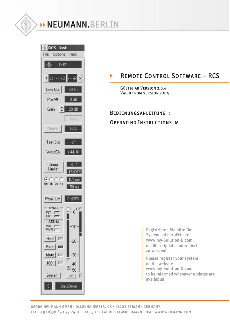 Imagen de la primera página del manual del dispositivo TLM 103 D