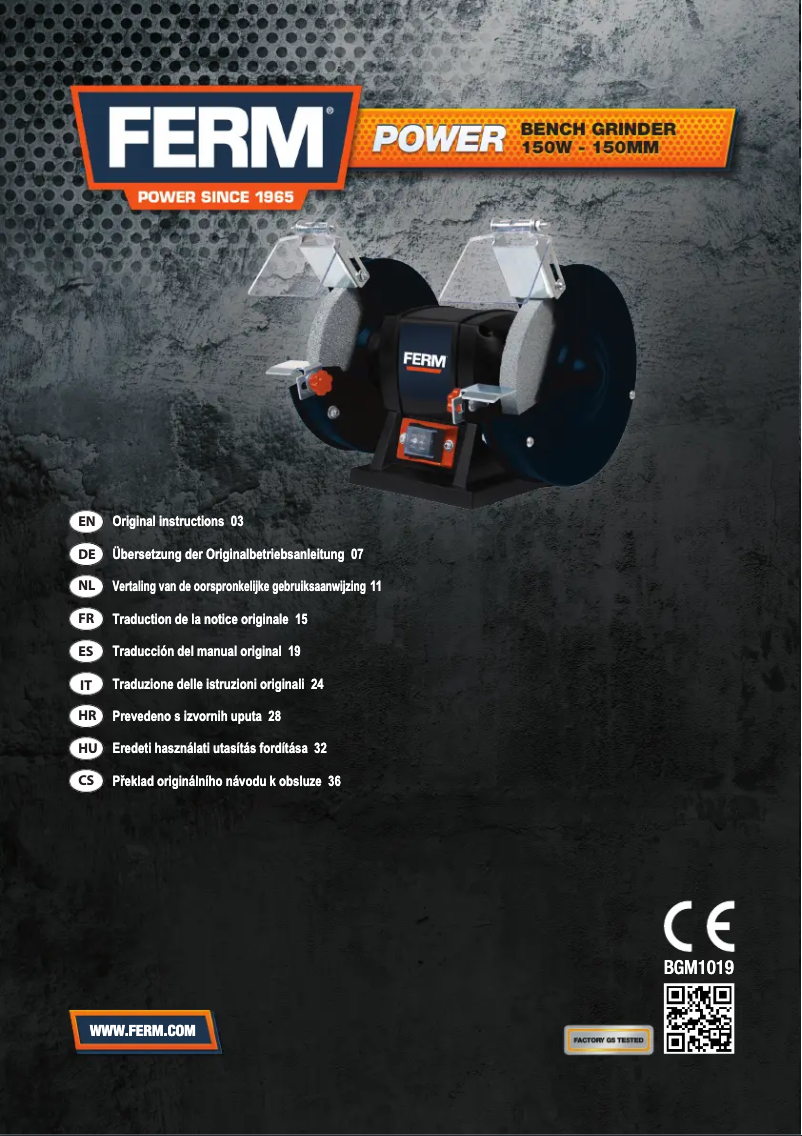 Imagen de la primera página del manual del dispositivo BGM1019