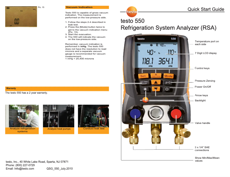 Página 1 del manual Guía de inicio rápido Testo 410i