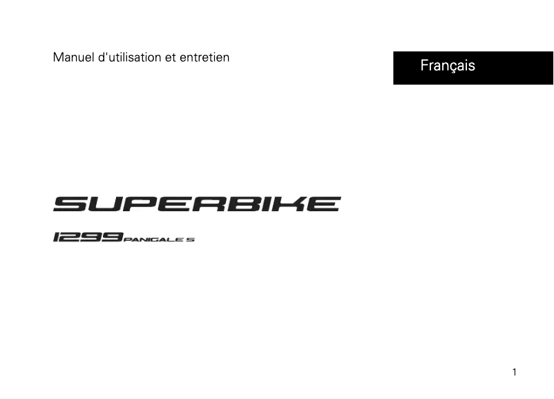 Imagen de la primera página del manual del dispositivo 1299 Panigale S (2016)