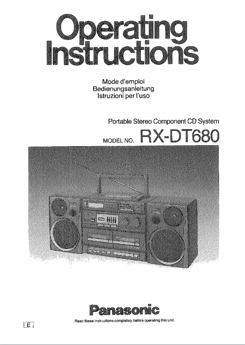 Imagen de la primera página del manual del dispositivo RX-DT680