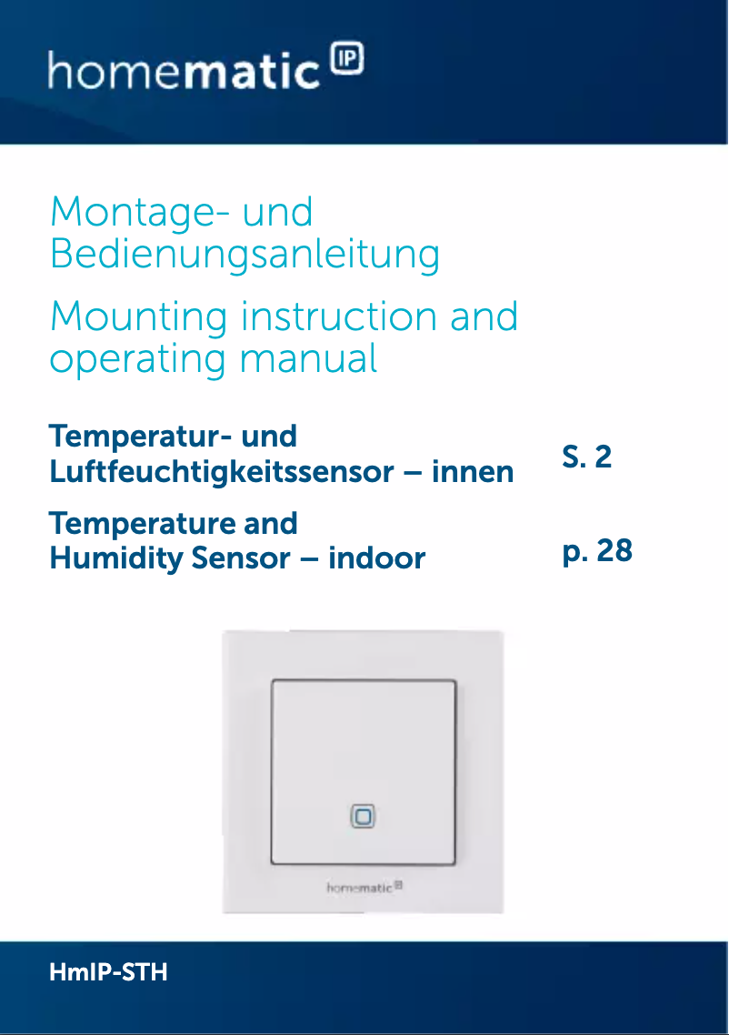 Página 1 del manual Manual de usuario eQ-3 eQ-3 AG HmIP-STH