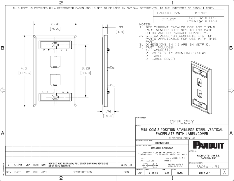 Imagen de la primera página del manual del dispositivo CFPL2SY