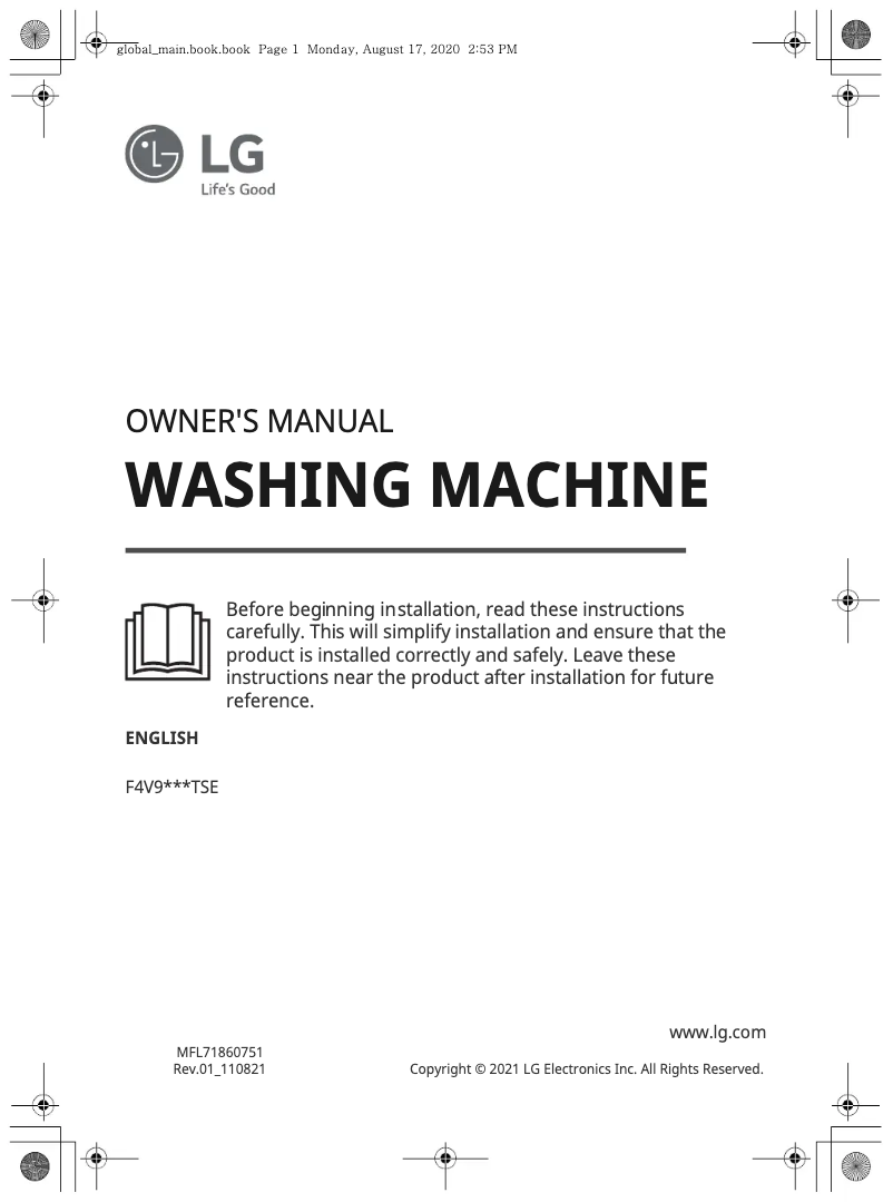 Imagen de la primera página del manual del dispositivo F4V909WTSE