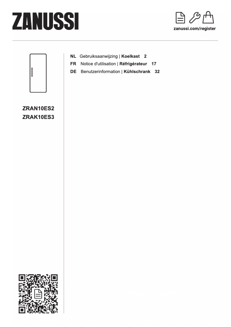 Página 1 del manual Manual de usuario Zanussi ZRAN10ES2