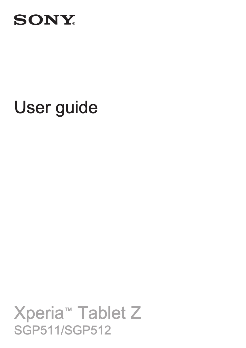 Imagen de la primera página del manual del dispositivo Xperia Tablet Z SGP512