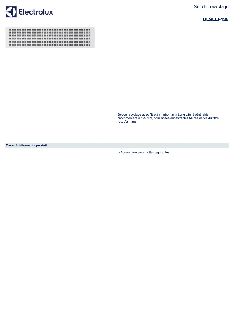 Imagen de la primera página del manual del dispositivo ULSLLF125