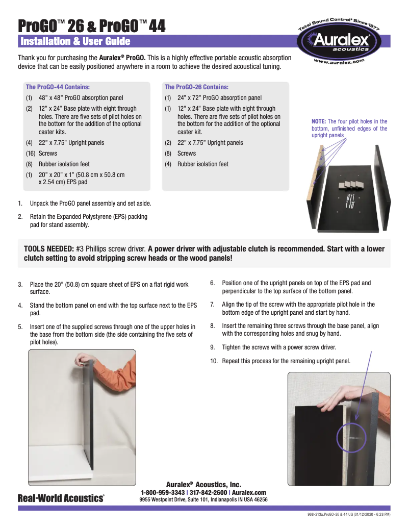 Imagen de la primera página del manual del dispositivo ProGO 44