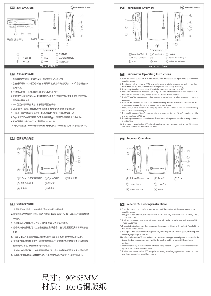 Imagen de la primera página del manual del dispositivo WE10