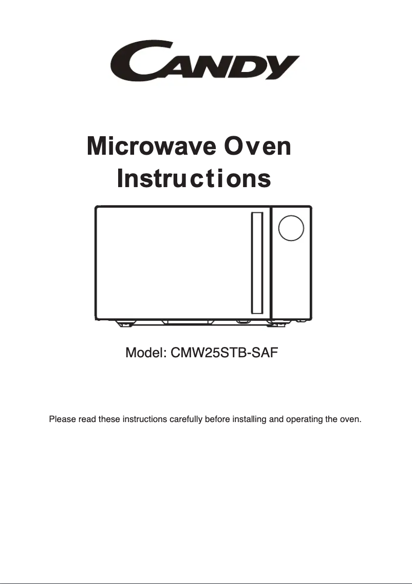 Imagen de la primera página del manual del dispositivo CMW25STB-SAF