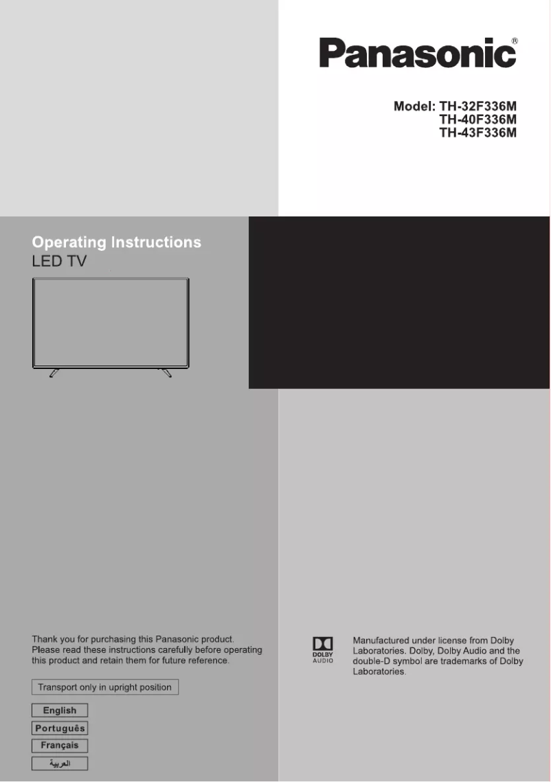 Página nº 1 - Manual de usuario Panasonic TH-32F336M